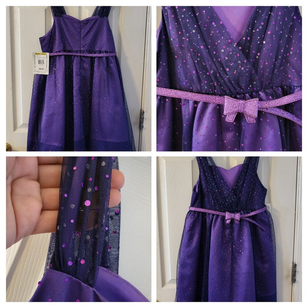 BNWT GORGEOUS Spring/Summer Sz 14 Girl's Dress- Sparkly Sequined Deep Purple!